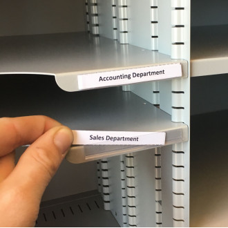 Shelf Identification Economy, Adhesive Backed, Plastic ID Shelf Labels with Cardboard Insert (Pkg 25)